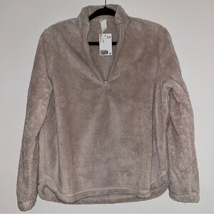 H&M Sherpa Quarter Zip Medium NWT